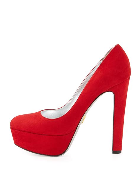 red prada suede heels|Prada heels price.